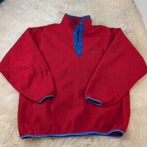 Vintage Mountain Gear Red and Blue T Snap Fleece Pull Over